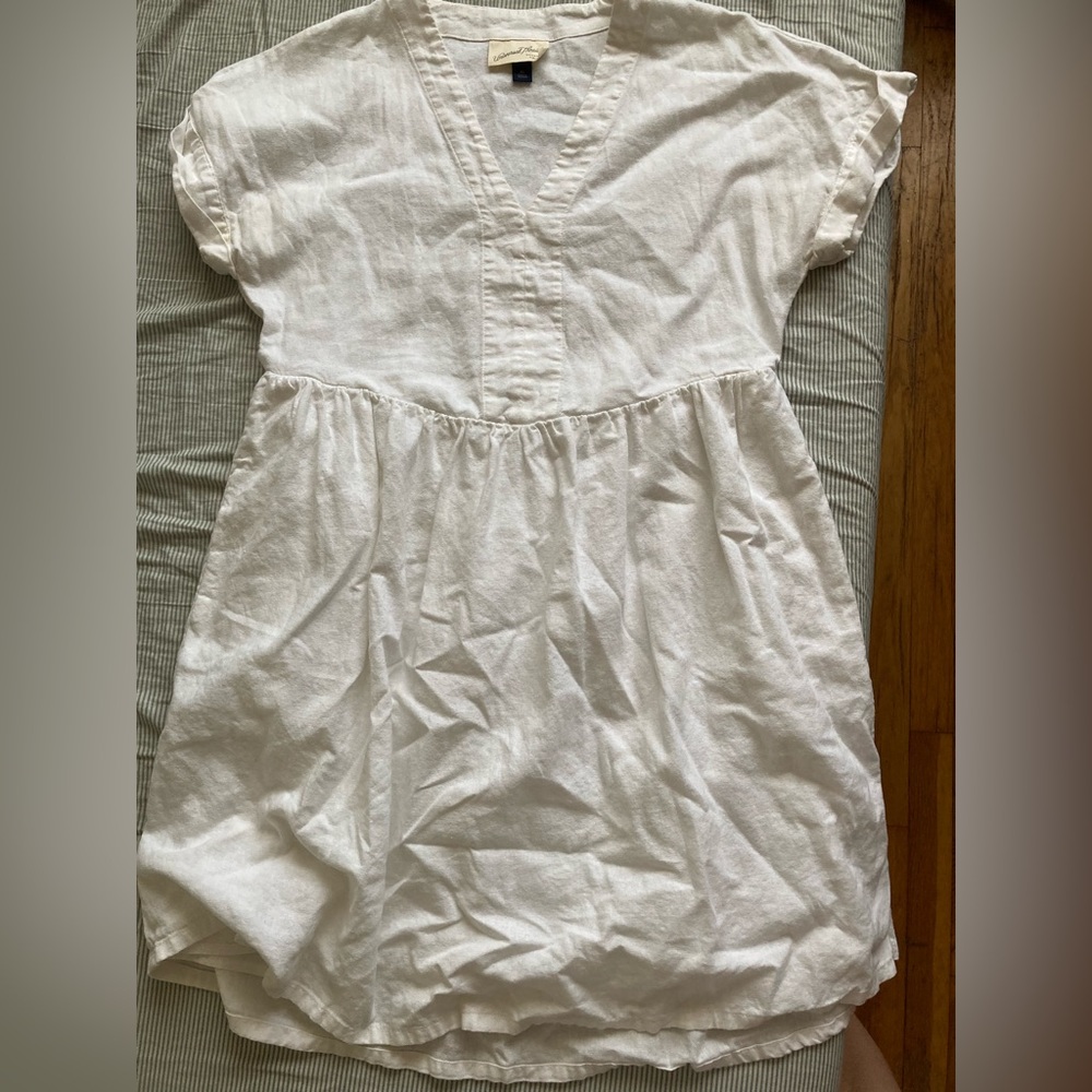 White linen dress